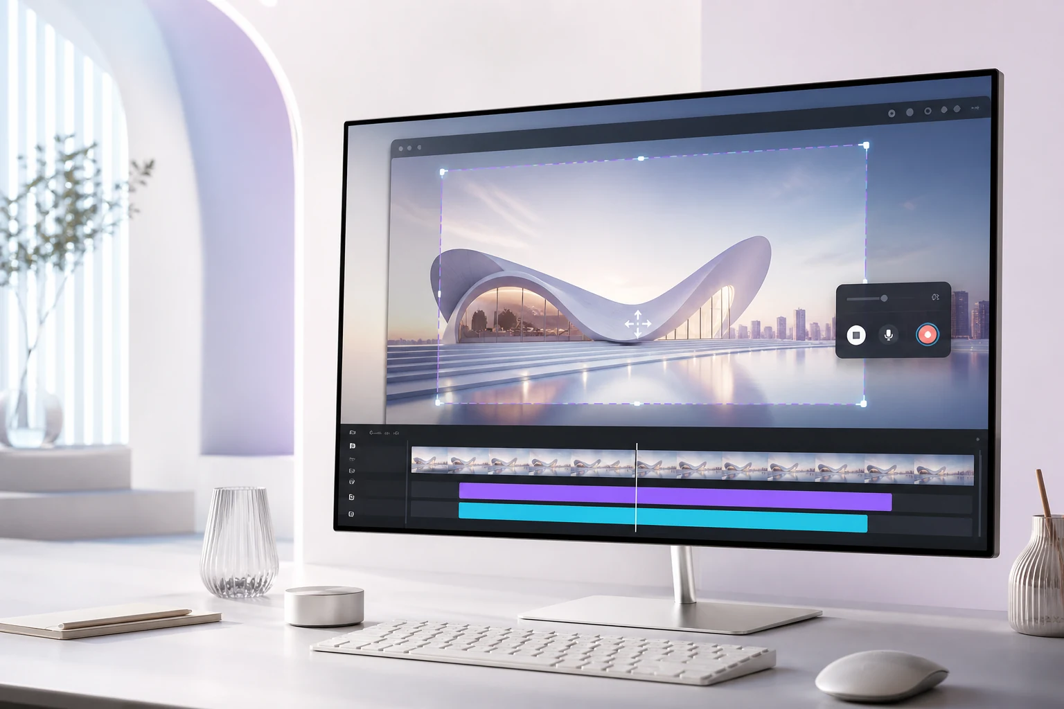 PiP Studio full-display and custom-area recording workflow on Windows